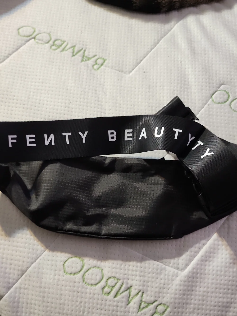 Fenty Beauty Black Head Wrap with White Logo